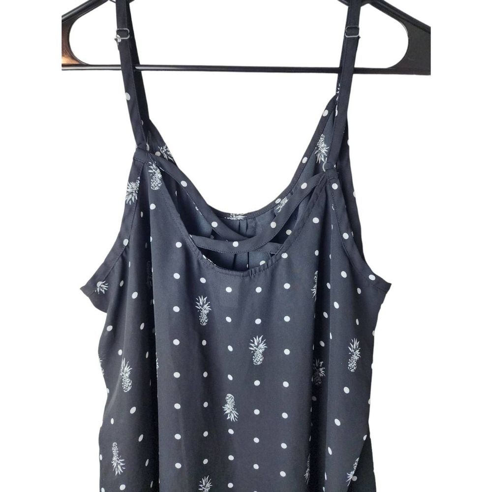 Torrid Pineapple Print Georgette Cross-Cross Back Tank Top Women’s Size 0 Large - Picture 3 of 6